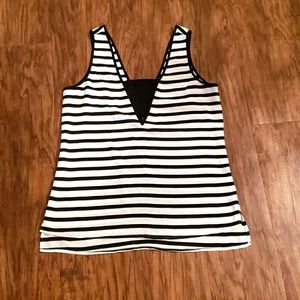 Express Black & White Striped Sleeveless Top